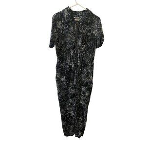 Bar III Women's Black Speckled Short Sleeve Classic Jumpsuit - XL